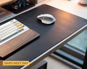 Tapis de bureau en cuir véritable de luxe de qualité supérieure, tapis de bureau anti-odeurs, résistant, antidérapant, surface en cuir de vache, zone d'écriture durable pour - Product Image 2