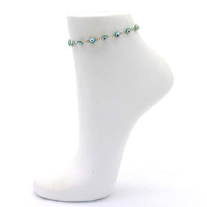 Cavigliera Occhio di Allah in Oro 18K con Diamanti Placcata Rodio per Feste o Regalo - Product Image 2