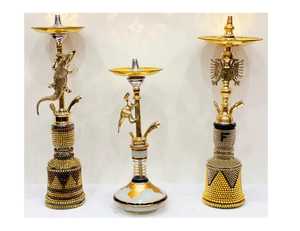 Cachimbas Farida de Lujo, Fabricadas en Egipto, Venta al por Mayor, Lacadas, de Latón Macizo, Diseño de Cocodrilo, Mini Cachimba de 55 cm, Tipo Recto, Única y Elegante - Product Image 4