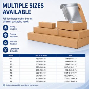 Boîte d'expédition en carton ondulé doublée <span class=keywords><strong>de</strong></span> papier aluminium personnalisée, isolée, imperméable, résistante à l'huile, pour l'<span class=keywords><strong>emballage</strong></span> alimentaire et la livraison <span class=keywords><strong>de</strong></span> pizzas - Product Image 4