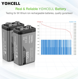 <span class=keywords><strong>4</strong></span> gói yohcell 9 <span class=keywords><strong>volt</strong></span> pin có thể sạc lại pin 600mAh pin <span class=keywords><strong>Lithium</strong></span> Ion - Product Image 2
