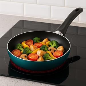 กระทะทอดอลูมิเนียมขนาด28X5ซม. สีฟ้าเมทัลลิก - Product Image 5