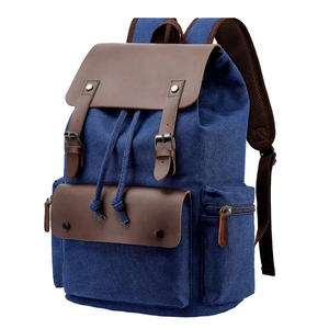 Sac à dos unisexe décontracté en toile avec poches multiples et fermeture à glissière doublure en coton pour l'école ou les enfants pour femmes hommes - Product Image 1