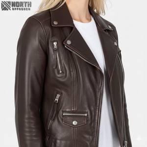 Nuevo diseño de moda para mujer, chaqueta de cuero de alta calidad para mujer, chaqueta de cuero personalizada para mujer - Product Image 5