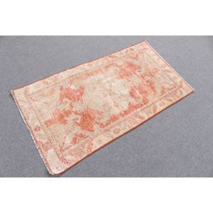 พรมวินเทจขนาดเล็ก, พรมตุรกีขนาด 2.2x4.2 ฟุต, พรมขนสัตว์ลายพรางสีส้ม - Product Image 4