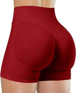 Active Gym Spandex Stretchy Yoga Compression <b>Shorts</b> Side Pockets Solid Pattern Different Colors-Best Leggings for Stretch Yoga - Product Image 2