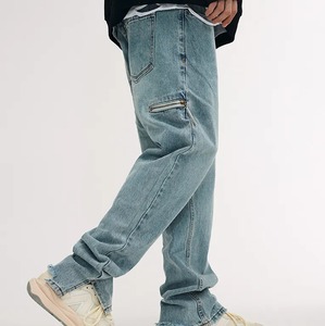 Pantalones Vaqueros de Mezclilla Personalizados de Alta Calidad con Logotipo Personalizado, Pantalones Casuales Holgados de Estilo Urbano para Hombre, Pantalones Rectos de Moda - Product Image 5