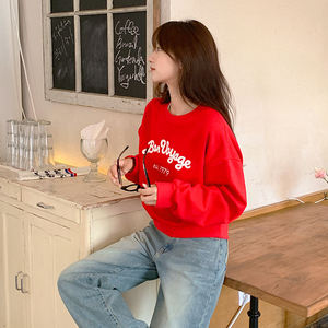 Bien hecho Venta caliente Casual Uso diario Ropa de buena calidad Jin Embroid Crop Sudadera - Product Image 2
