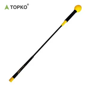 Topko ไม้ตีกอล์ฟสีดำสำหรับฝึกซ้อมกลางแจ้งในร่มทำจากยางเพื่อความแข็งแรงไม้ตีกอล์ฟ