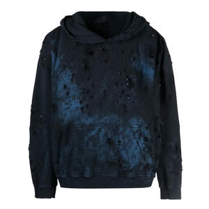 Wholesale Comfortable Wear <b>Men</b> Distressed <b>Hoodies</b> <b>Lightweight</b> <b>Men</b> Fashion Distressed <b>Hoodies</b> - Product Image 3