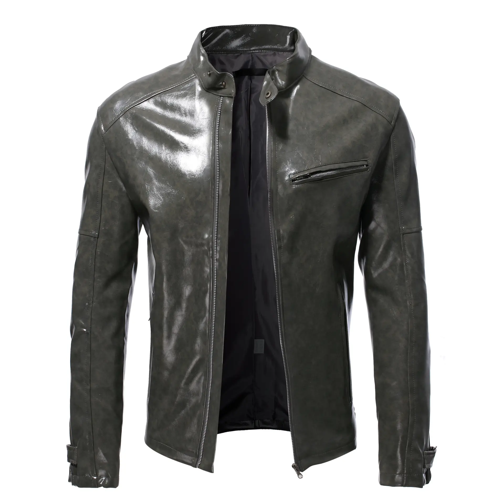 Entwerfen Sie Ihre eigenen Leder-Mode jacken Hochwertige Herren-Lederjacke zum besten Preis Langarm-Lederjacke