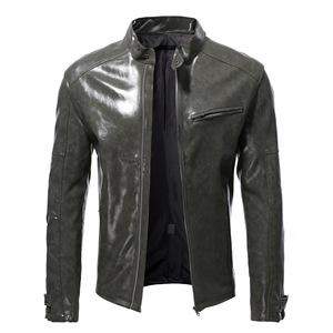 Veste en cuir de haute qualité pour homme Twill Sports 2026, 340g, style mode, manches longues, col montant, personnalisable, style hiver, teintée - Product Image 1