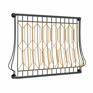 Fabuleux pare-feu en fil de fer, clôture de sécurité, panneau de protection contre le feu, finition noir et or, accessoires pour foyer, zone de vie - Product Image 1