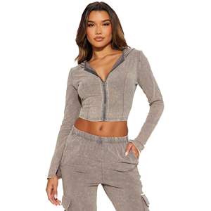 Automne hommes lavage à l'acide coton Flare survêtement sweat à capuche zippé pantalons de survêtement personnalisé graphique respirant Streetwear Gym vêtements de sport Logo - Product Image 2