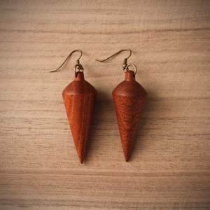 Pendientes de gota de madera orgánica vintage estilo de boda elegante - Product Image 1