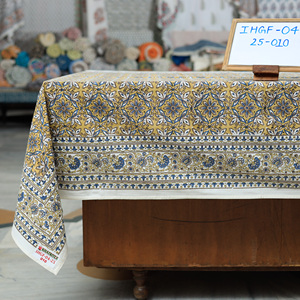 Best Selling Hand Block Printed <b>Table</b> <b>Cover</b> Organic Cotton Premium Quality Decorative <b>Dining</b> <b>Table</b> Cloth with Eco Friendly Dyes - Product Image 3