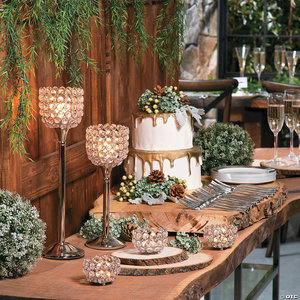 Centro de Mesa de Boda de Lujo, Alta Calidad, Bola de Cristal, Base Alta de Aluminio Plateado, Cristal Decorativo - Product Image 4