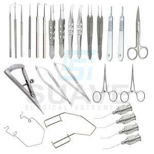 Juego de instrumentos microquirúrgicos de Castroviejo de acero inoxidable de calidad superior por SUAVE SURGICAL INSTRUMENTS - Product Image 1