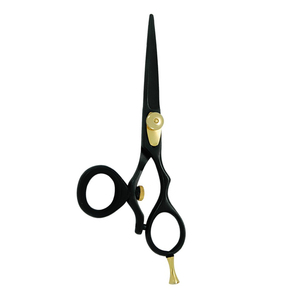 Tijeras de Peluquería con Reposadíces Dorado, Tijeras de Salón de Belleza con Recubrimiento Negro, Hoja Afilada de Acero Inoxidable - Product Image 6