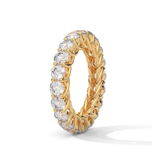 14K Gold Plated Moissanite Eternity Band Round Cut Diamond <b>Ring</b> Wedding Anniversary Jewelry - Product Image 2