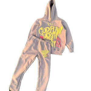 Survêtement Homme à Capuche 100% Coton avec Logo Personnalisé, Respirant, Impression Gonflée, Hiver, Ourlet Brut, Options Grandes Tailles - Product Image 1