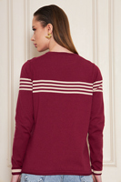 Blusa de Punto a Rayas de Manga Larga con Cuello Redondo para Mujer, Camiseta Cómoda y Elegante, Transpirable, a Rayas, de Alta Calidad, Servicio OEM