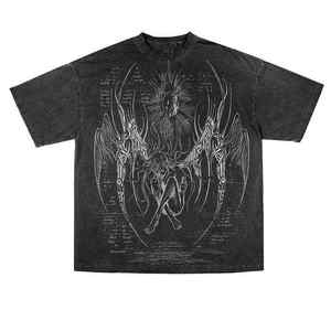 T-shirts pour hommes personnalisés en sublimation 2025, 320 g/m², lavage à l'acide, logo personnalisé, graphique, épaules tombantes, t-shirts pour hommes délavés, surdimensionnés - Product Image 2