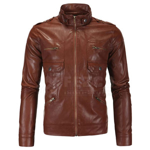 Chaqueta de cuero de buena calidad 2025 para hombre, chaqueta de invierno de cuero impermeable de Color personalizado 100% a la venta - Product Image 1