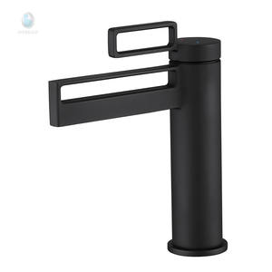 Vanne magnétique de lavabo de salle de bains, économie d'eau en laiton massif, robinets mitigeurs de lavabo noir et noir, robinet de lavabo, lavabo - Product Image 5