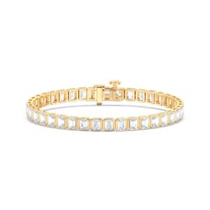 7.56 Carat Emerald Cut E-F/VVS-VS Moissanite Diamond Bezel Tennis Bracelet pour Femme Fabriqué en Platine Unique pour Elle - Product Image 3