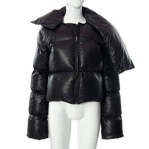 Women's Imported <b>Quilted</b> Puffer <b>Jacket</b> Zip up Stand Collar Oversized Lightweight Padded Down Coat Outerwear Cropped Down <b>Jacket</b> - Product Image 1