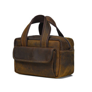 Trousse de toilette réglable en cuir véritable de grande capacité avec logo d'usine personnalisé pour femmes - Product Image 2