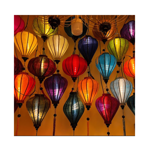 โคมไฟสีสันสดใสสำหรับเทศกาลปีใหม่/โคมไฟผ้าไหมเวียดนามแบบดั้งเดิม/ตกแต่งแขวนกลางแจ้งโคมไฟผ้าไหมกันน้ำ - Product Image 2