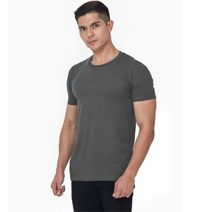 Venta al por mayor serigrafía Fitness cuello redondo Slim Fit bambú Spandex camiseta personalizada serigrafía bambú camiseta para hombres - Product Image 3