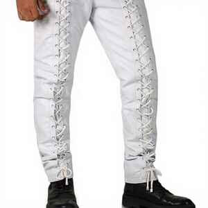 Pantalones de Hombre Estilo Gótico con Cordones, Cintura Alta, Decoración Cruzada, Corte Recto, Ropa Casual - Product Image 6