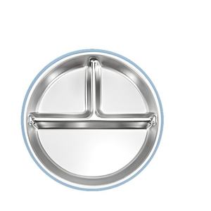 Nouvelle petite assiette de 20 cm avec base à ventouse, trois compartiments, style minimaliste, vaisselle compartimentée pour étudiants - Product Image 1