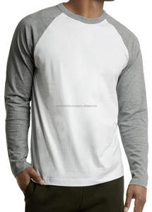 Men's White Red <b>Raglan</b> <b>Sleeve</b> <b>T</b>-<b>Shirt</b> O-Neck Regular Fit Smart Casual 100% Cotton Knitted Solid Color Pattern Contrast Trim - Product Image 2