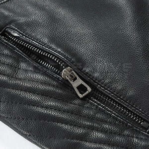 Chaqueta de Cuero de Alta Calidad para Hombre, Elegante, Ajustada, Transpirable, de Secado Rápido, con Cuello Alto, Estilo Vintage, para Invierno, Servicio OEM - Product Image 3