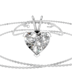 Collier pendentif élégant en or massif 14 carats plaqué rhodium, 3 carats de moissanite, tendance, luxe, cadeau de mariage, collier de fête pour femmes - Product Image 4