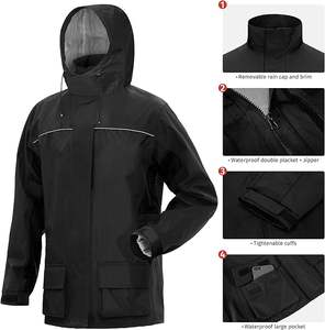 Chaqueta Cortavientos para Hombre y Mujer con Capucha, Informal, Impermeable, Anti-tormenta, de Alta Visibilidad, Reversible, Ecológica, con Diseño Sólido - Product Image 6