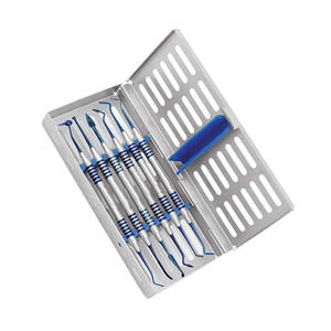 Instrumento de llenado compuesto Dental de alta calidad, instrumentos de mango antiadherente azul recubierto de titanio - Product Image 1