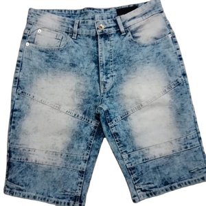 Bermuda en coton spandex pour hommes avec logo personnalisé pantalon court décontracté effet délavé uni Vente en gros - Product Image 4