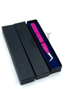 Haute Qualité Rose Foncé Poudre Revêtement Fibre Nano Pointe Botte Volume En Acier Inoxydable Extension De Cils Pince À Épiler Instruments De Beauté - Product Image 3