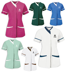 Camisetas Médicas para Mujer, Uniformes Naturales de Corte Ajustado, Bata de Laboratorio Ultra Universal, Uniforme de Hospital, Blusas con Cuello Solapa para Mujer - Product Image 2