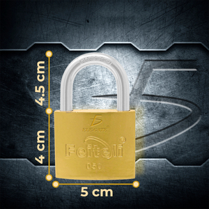 Lucchetto in Ferro ad Alta Sicurezza con Gancio Corto da 50mm, Tipo con Chiave in Acciaio - Product Image 3