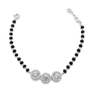 NOVAMART Fine Zarkan 925 <b>Silver</b> Minimal Mangalsutra <b>Bracelet</b> Elegant Fine <b>Bangles</b> for Women Wholesale Export - Product Image 1