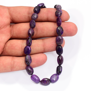 AAA riche violet Sugilite 6x9mm-10x14mm lisse ovale pépite perle Premium Sugilite pierre précieuse lâche dégringolé perle pour bijoux - Product Image 5