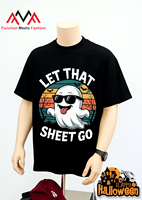T-shirt imprimé unisexe Halloween Offre Spéciale tissu Spandex en coton doux, stock prêt à l'emploi en gros