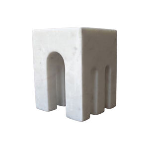 Sujetalibros de pilar de mármol blanco natural personalizado a precio de fábrica con forma de U de ambos lados de la India - Product Image 1