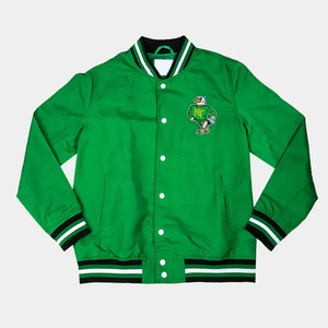 Chaqueta de bombardero de satén unisex para hombre con soporte, bordado universitario personalizado, a prueba de viento, respetuoso con el medio ambiente, botón grueso para béisbol universitario de invierno - Product Image 5